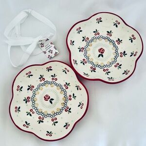 Potters Studio Floral Serving Bowl Hand Painted By Coastline Imports 8” Set Of 2